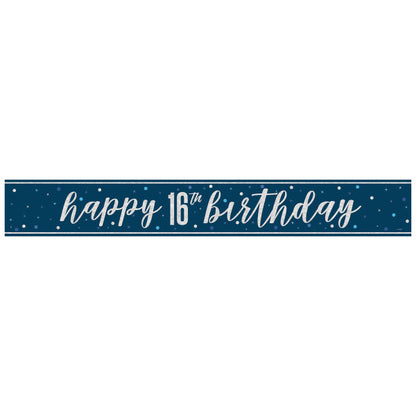 16th Birthday Navy Blue Banner