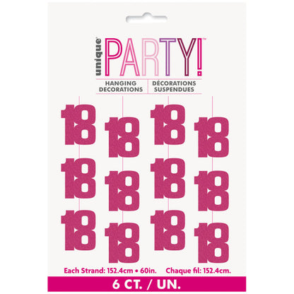 18th Birthday Pink Hanging Strings
