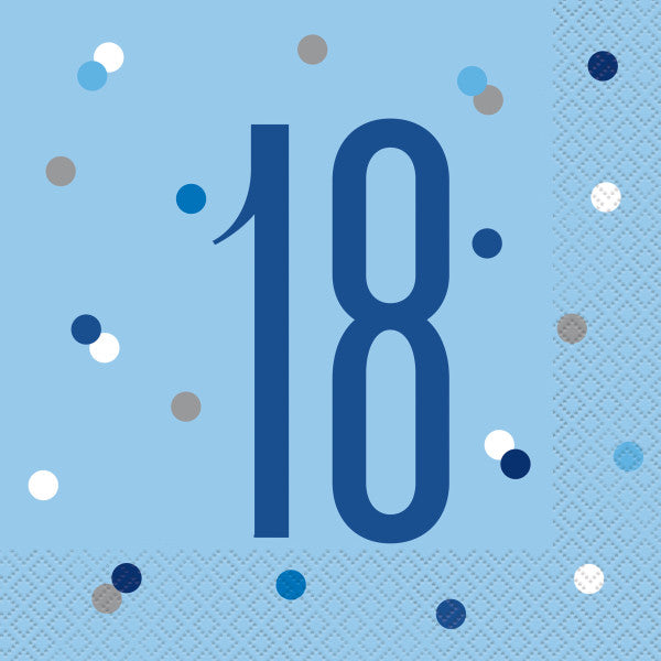 18th Birthday Blue Napkins