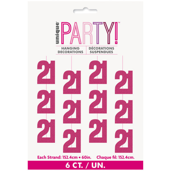 21st Birthday Pink Hanging Strings