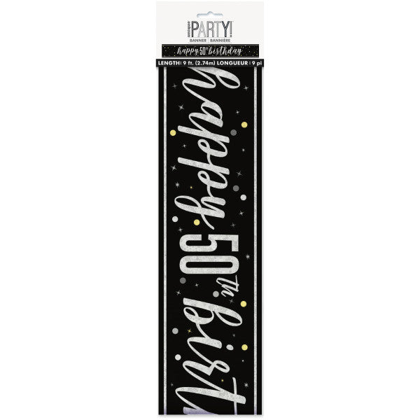 50th Birthday Black Banner