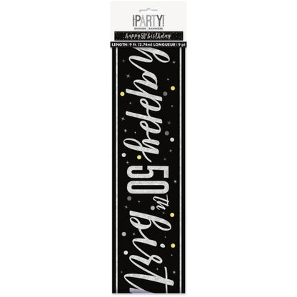 50th Birthday Black Banner