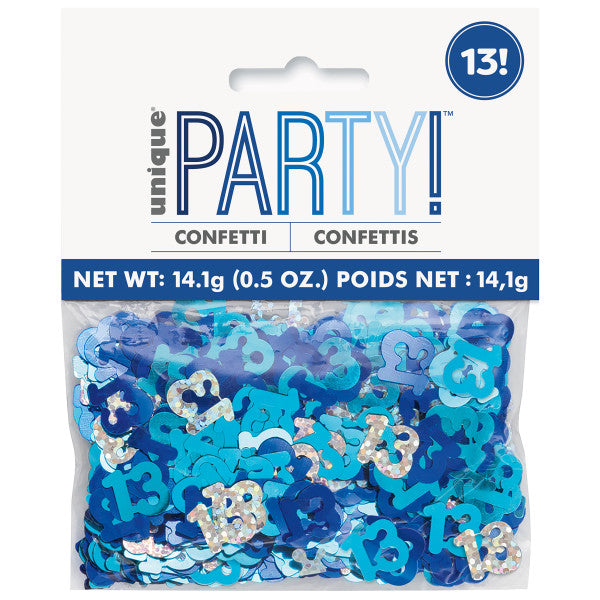 13th Birthday Blue Mixed Table Confetti