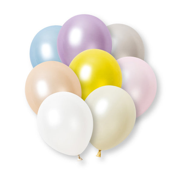 Multicoloured Pearl Balloons - 8 Pack