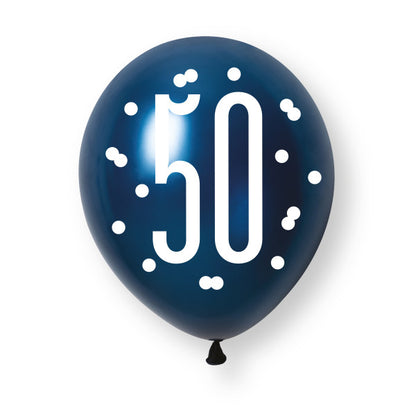 50th Birthday Blue Mixed Balloons