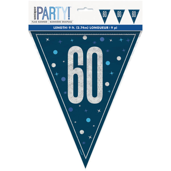 60th Birthday Navy Blue Bunting