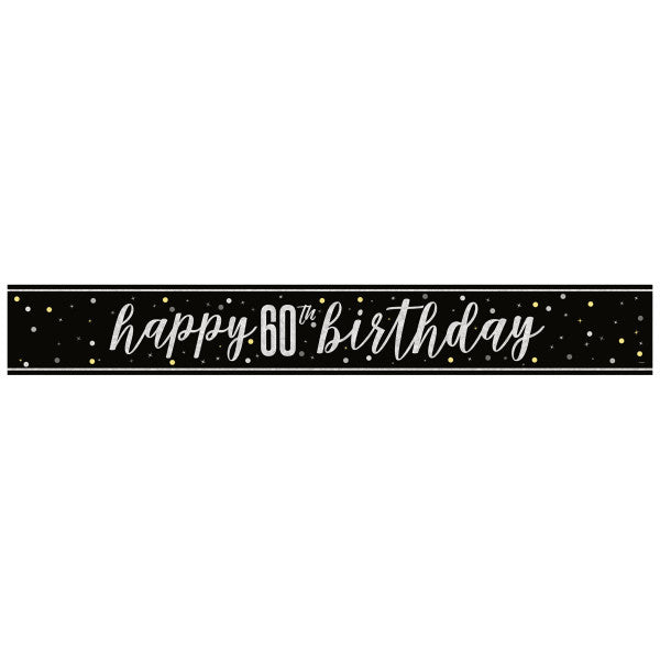 60th Birthday Black Banner