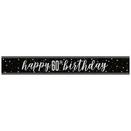 60th Birthday Black Banner