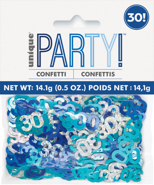 30th Birthday Blue Mixed Table Confetti