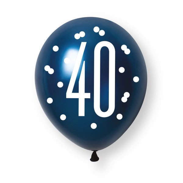 40th Birthday Blue Mixed Balloons