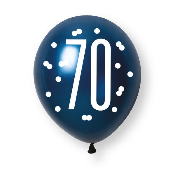 70th Birthday Blue Mixed Balloons