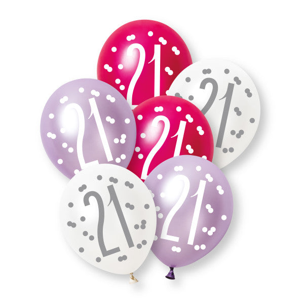 21st Birthday Pink & Purple Mixed Balloons