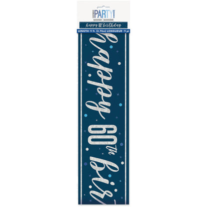60th Birthday Navy Blue Banner