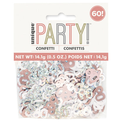 70th Birthday Rose Gold Mixed Confetti