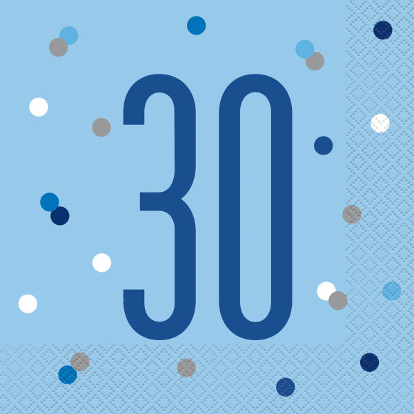 30th Birthday Blue Napkins
