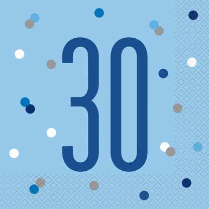 30th Birthday Blue Napkins