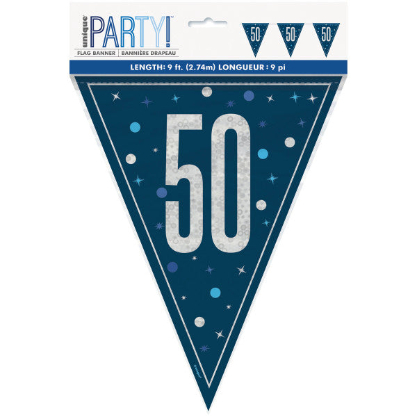 50th Birthday Navy Blue Bunting