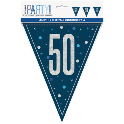 50th Birthday Navy Blue Bunting