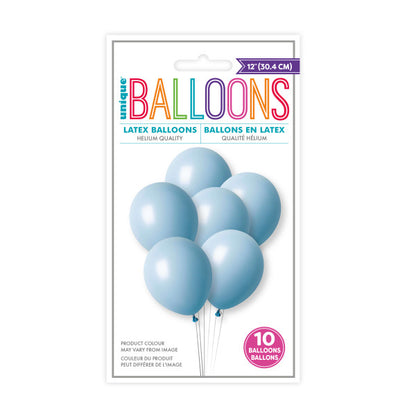 Macaron Blue Balloons - 10 Pack