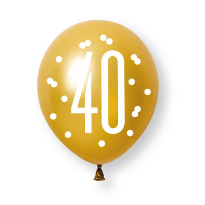 40th Birthday Black & Gold Mixed Balloons