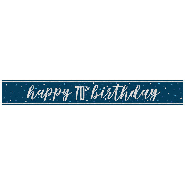 70th Birthday Navy Blue Banner