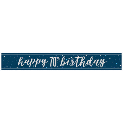 70th Birthday Navy Blue Banner