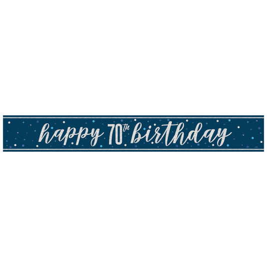 70th Birthday Navy Blue Banner