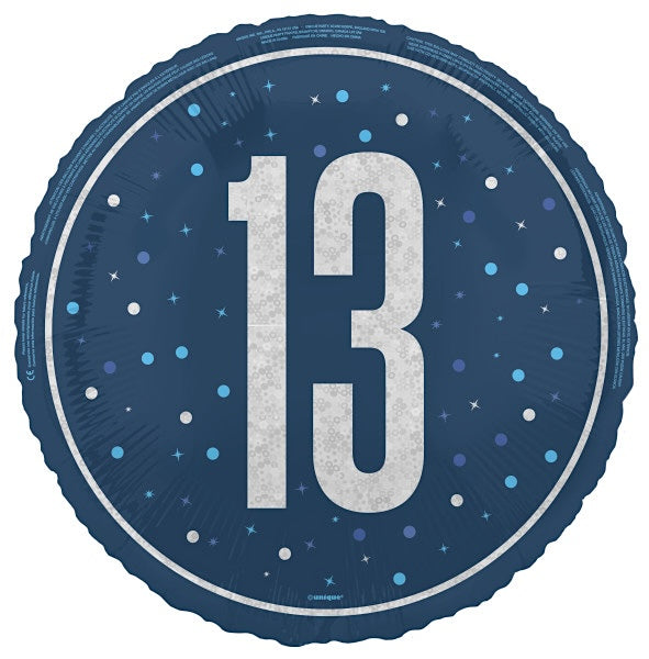 13th Birthday Navy Blue Foil Balloon