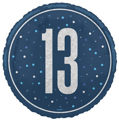 13th Birthday Navy Blue Foil Balloon