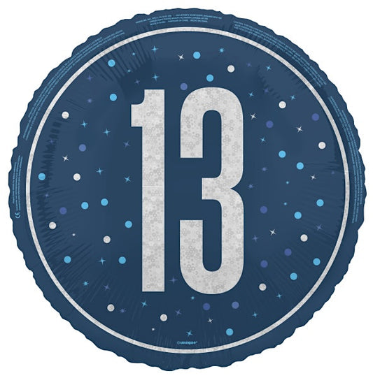 13th Birthday Navy Blue Foil Balloon