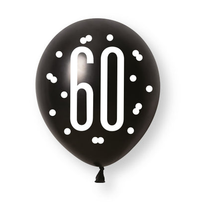 60th Birthday Black Mixed Balloons