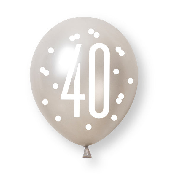 40th Birthday Black & Gold Mixed Balloons