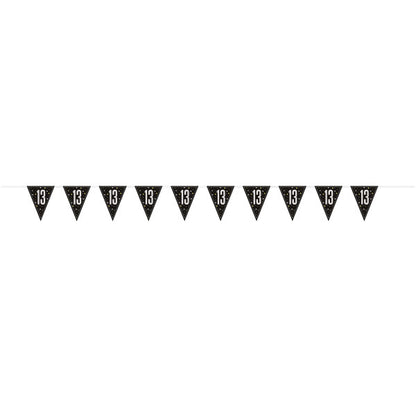 13th Birthday Black Bunting