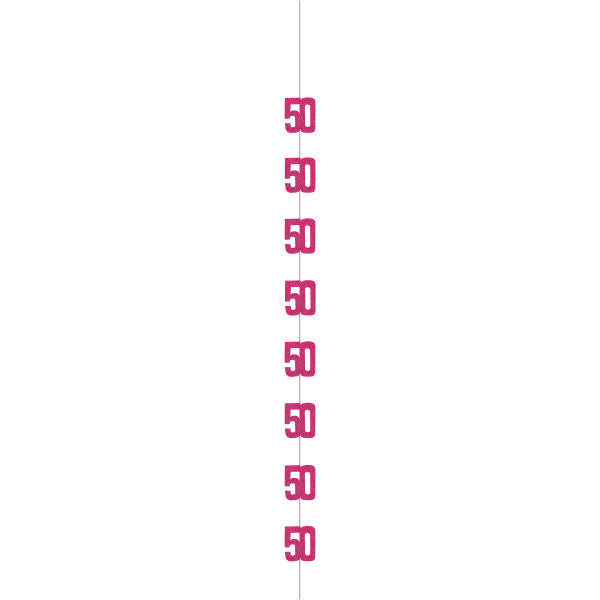 50th Birthday Pink Hanging Strings