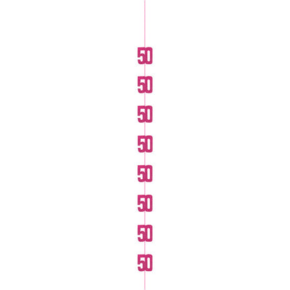 50th Birthday Pink Hanging Strings