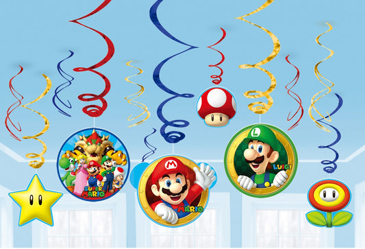 Super Mario Hanging Swirl Decorations