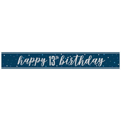 13th Birthday Navy Blue Banner