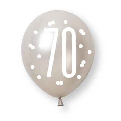 70th Birthday Black & Gold Mixed Balloons