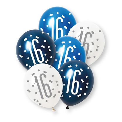 16th Birthday Blue Mixed Balloons