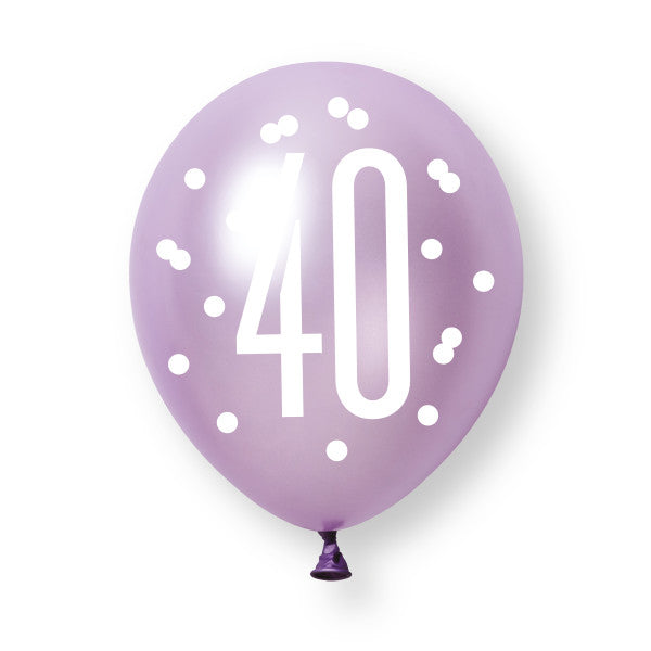 40th Birthday Pink & Purple Mixed Balloons