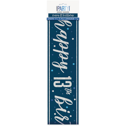 13th Birthday Navy Blue Banner
