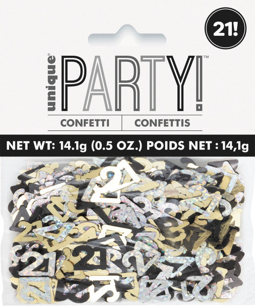 21st Birthday Black & Gold Mixed Table Confetti