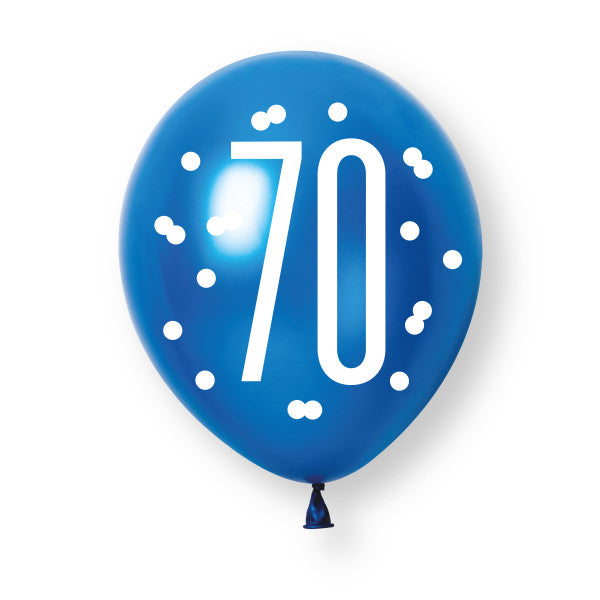70th Birthday Blue Mixed Balloons