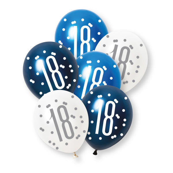 18th Birthday Blue Mixed Balloons