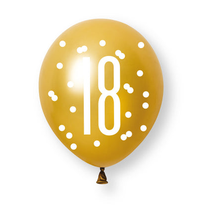 18th Birthday Black & Gold Mixed Balloons