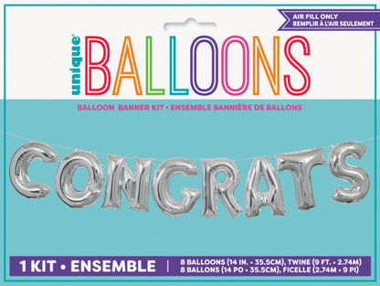 Silver Congrats Balloon Kit