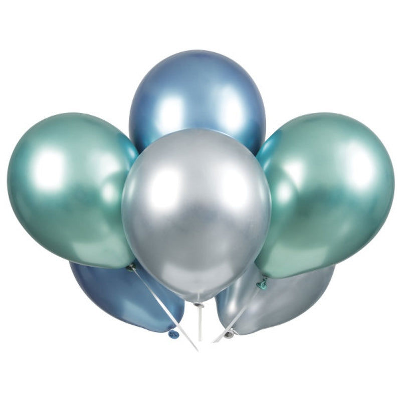 Blue, Green & Silver Platinum Balloons