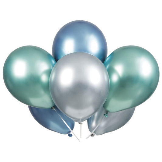 Blue, Green & Silver Platinum Balloons