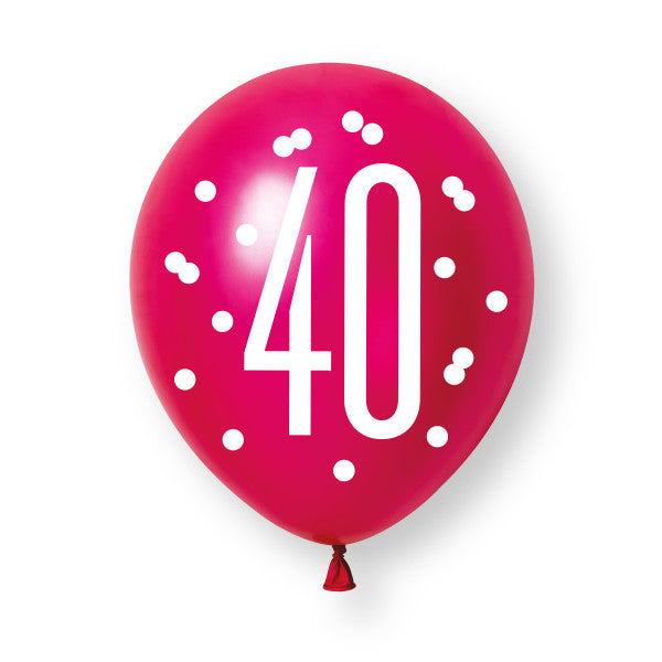 40th Birthday Pink & Purple Mixed Balloons