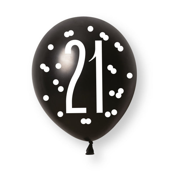 21st Birthday Black & Gold Mixed Balloons